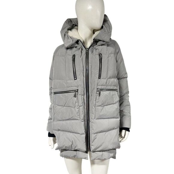 NWT Orolay Thickened Down Jacket in Grey Womens Size S Small